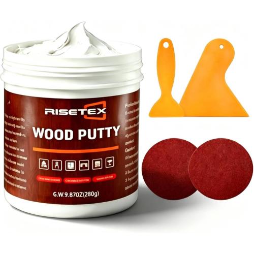 9.87 oz White Wood Filler Putty - Stainable, Paintable, Water Resistant