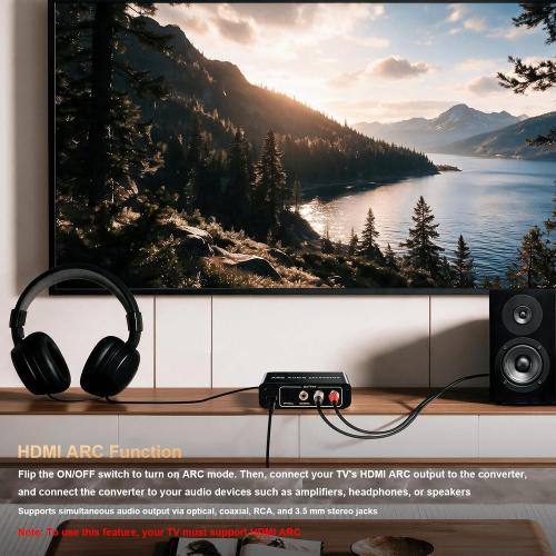 HDMI ARC Audio Extractor 192KHz HDMI ARC to RCA Audio Converter