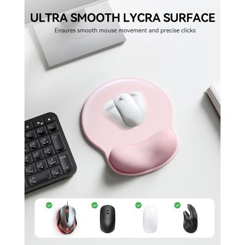 Ergonomic Mouse Pad with Wrist Rest for Desktop(2 Pack, Light Pink)
