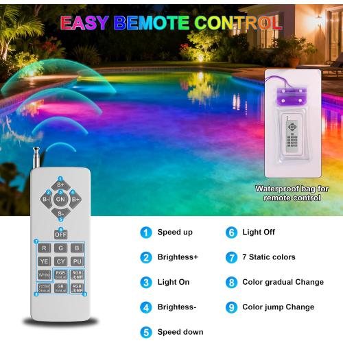 LED Pool Light Bulb for Inground Pools – RGBW 70W Swimming LED Pool Lights, 12 Color Modes, Adjustable Brightness & Speed, Remote Control, Energy Efficient, E26 Base