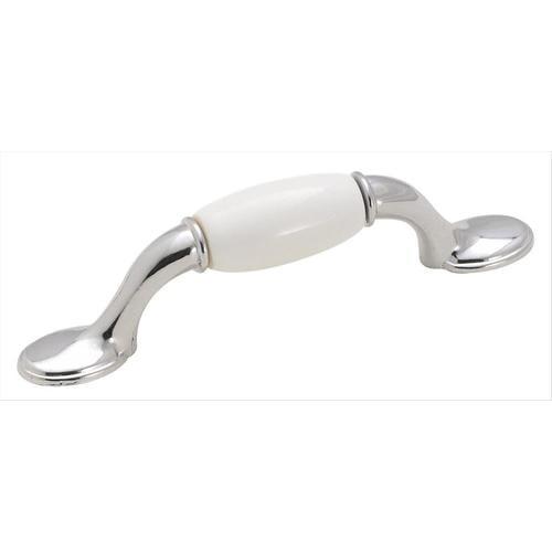 5pk Amerock Everyday Heritage 3-in Center to Center White/Polished Chrome Arch Handle Drawer Pulls