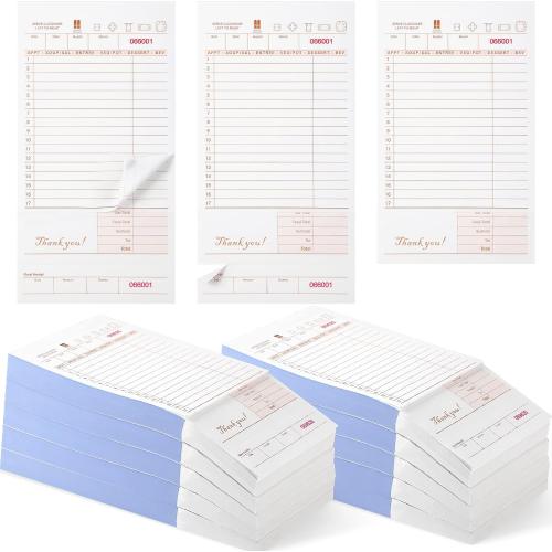 Zhanmai 5000 Sheets Guest Checks Books for Servers, 20 Pack, Tan and White