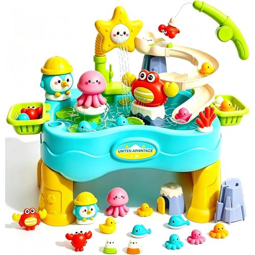 Ocean-Themed Water Table for Toddlers & Kids 3 , Outdoor Water Play Table COLOR PINK