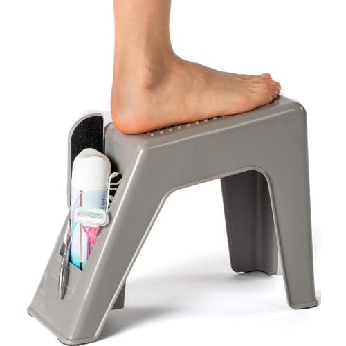 Demi's Home Shower Foot Rest - Pedicure Foot Rest - Grey - (Supplies Not Included)