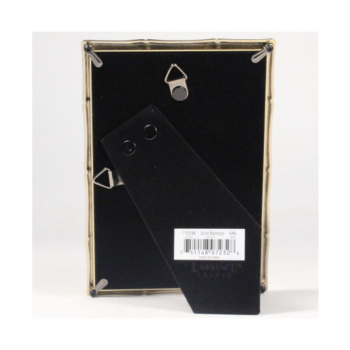 Lawrence Frames Gold Metal Picture Frame with Bamboo Design - 4 x 6 - Gold - No Size