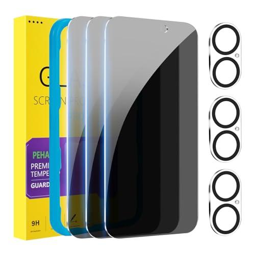 PEHAEL for iPhone 16 Plus Privacy Screen Protector Camera Lens Protector