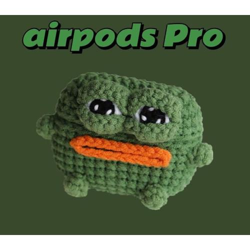 Yatchen Plush Case for AirPods Pro, Cute Fluffy 3D Cartoon Frog Furry Hairy   Soft TPU Cover Warm Carrying with Keychain Accessories Anti-Fall Protector for AirPods Pro Frog