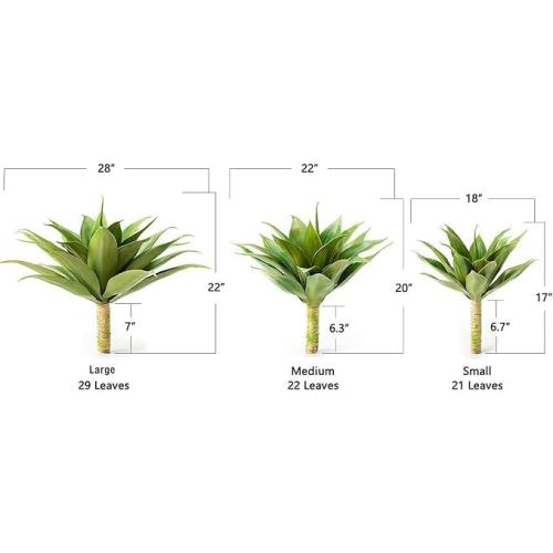 Velener Fake Agave Artificial Plants, Fake Succulents Plant for Room Decor, Unpotted Faux Agave Stems Plant for Outdoor/Indoor Decor