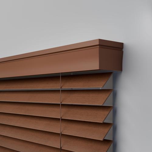 LEVOLOR Trim Go 2-in Slat Width 35-in x 64-in Cordless Walnut Faux Wood Room Darkening Horizontal Blinds