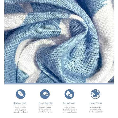 100% Organic Cotton Fitted Sheets Perfectly Compatible with Graco Pack n Play, Babyletto, Pamo Babe, Hiccapop, Dream on Me, Evenflo, Baby Trend Portable/Mini Crib/Playards. 2 Pk, Blue/Boy.