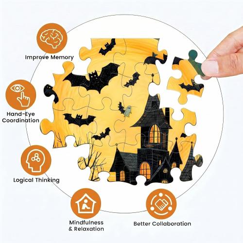 1000 Piece Puzzle for Adults, Halloween Themed Collage