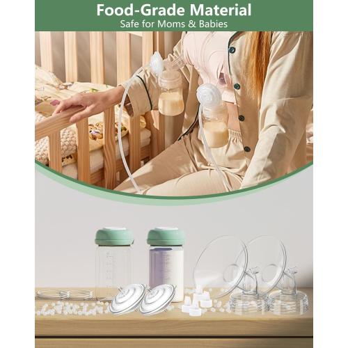 Breast Pump Parts Compatible with Spectra S1/S2/9 Plus/Synergy Gold, Full Set Replacement Parts for Spectra Include 12mm Flange, Duckbill Valve, Backflow Protector, Tubing, Bottle, Not Original Parts