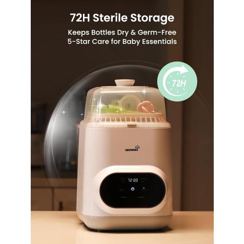 Grownsy EaseClean Bottle Washer All-in-One Washer and Sterilizer and Dryer | Thoroughly Cleans Bottles, Pump Parts & Baby Essentials, Effortlessly Washes, Sterilizes & Dries - No Hand Washing Required