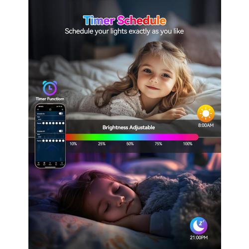 TECKNET Hexagon Light Panel - 8 Pack Smart APP RGB Hexagon LED Lights Wall Lights with Remote Control & Music Sync for Halloween Decor, Gaming Decor