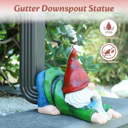 Gnome Gutter Downspout Extensions, Gutter Downspout Decorative Garden Decor