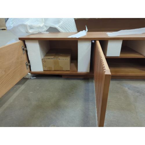 Wooden 4 Door Entertainment Center With Push In Doors