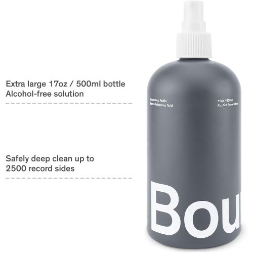 Boundless Audio Record Cleaning Solution - 17oz Extra Large Vinyl Record Cleaner Fluid Spray Bottle & Refill Nozzle