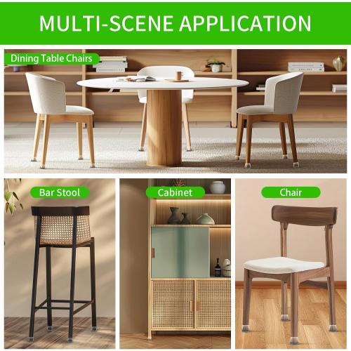 16PCS Small Rectangular Chair Leg Floor Protectors with Felt Pads, Black