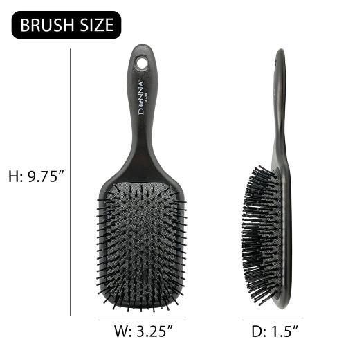 Donna Paddle Brush Large 1pc Black Brush for Medium to Long Hair, for Curly Hair, Straight Hair Brush