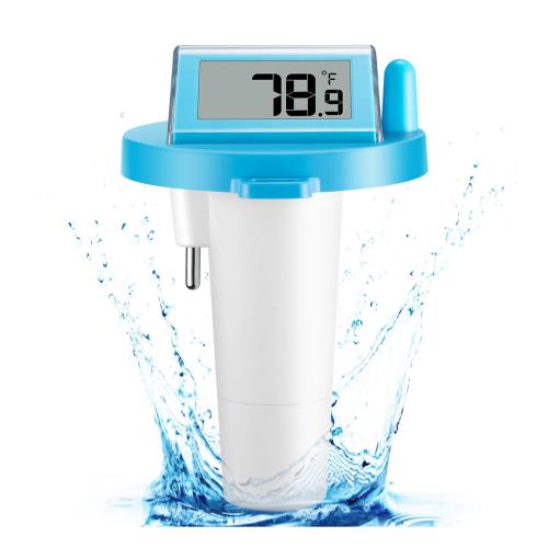 Solar Pool Thermometer Floating Easy Read - IPX8 Waterproof Digital Pool Water Temperature Thermometer for Swimming Pools, Hot Tubs, Ponds, Ice Baths