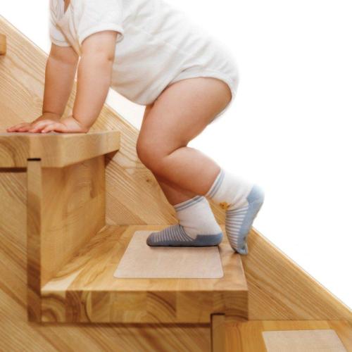 Butizone Stair Treads Non Slip 6 x 30, 15-Pack Pre-Cut Clear Anti Slip Strips for Wooden Steps Indoor, Transparent and Waterproof Grip Tape, Safety for Elderly, Children, and Dogs