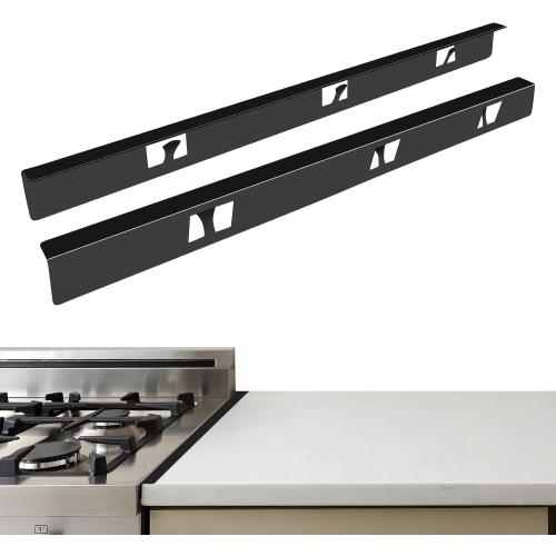 Stove Gap Covers,Stove Gap Filler, Range Trim Kit, Stove Gap Guards, Heat Resistant and Easy to Clean （Aluminum Black 23.4 in.）