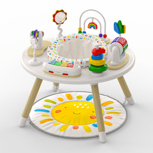 Move2Play 4-in-1 Baby Activity Center | Montessori-Inspired Design | 8 Interactive Toys | Tummy Time, Exersaucer, Jumper & Toddler Table | Baby Essential