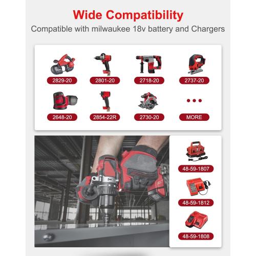 Lenoya 18V Rapid Dual Battery Charger for Milwaukee M18 Charging Station