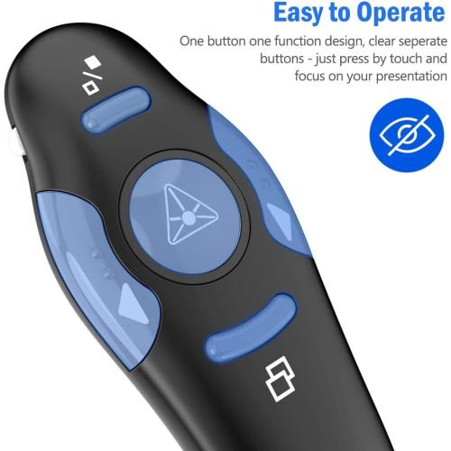 Presentation Remote Clicker, USB A & USB C Wireless Presenter for PowerPoint Presentation Remote, RF 2.4GHz Slide Advancer for Mac, Keynote, Computer, Laptop