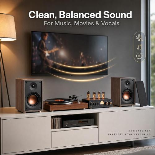 HiVi-Swans Oasis 140 Passive Speakers, 2-Way HiFi Bookshelf Speakers for TV Desktop Stereo or Home Theater Surround Sound - Needs Amplifier or Receiver to Operate