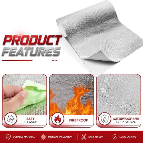 Amylove Aluminized Heat Shield Mat Thermal Barrier, 1 Pcs,