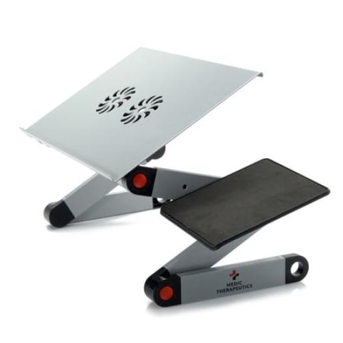 Medic Therapeutics Adjustable Laptop Desk w/ Cooling Pad & Mouse Pad