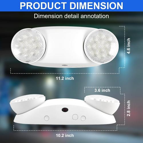 LED Emergency Lights for Business, 90 Mins Battery Backup, UL 924, 1 Pack