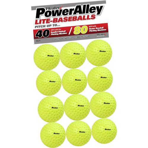 Heater Sports Power Alley 80 MPH (Sandlot 40 MPH) Soft Green Foam Balls - 1 Dozen, Lightweight, Accurate, and Long-Lasting, | Ideal for Batting and Fielding Practice for All Ages - HSG29