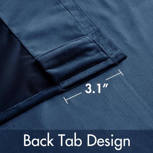 MIULEE Navy Blue Velvet Curtains 84 inches - Luxury Blackout Curtains for Bedroom Living Room Thermal Insulated Super Soft Window Drapes Rod Pocket & Back Tab, W52 x L84 inches, 2 Panels