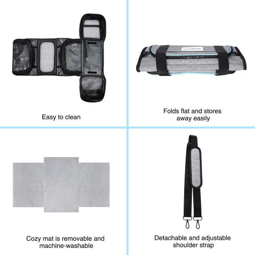 Size 19.5L x 12W x 12H Airline Approved Pet Carrier, Large Soft Sided Pet Travel TSA Carrier 4 Sides Expandable Cat Collapsible Carriers with Removable Fleece Pad and Pockets for Cats Dogs and Small Animals
