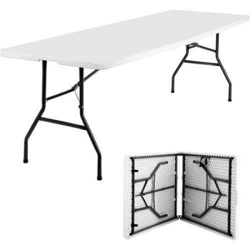 FDW Foldable Outdoor Office Parties Camping Table, White