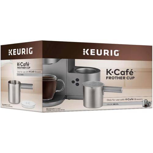 Keurig K-Café Milk Frother Cup Replacement Part or Extra,80 milliliters Hot and Cold Frothing, Compatible with Keurig K-Café Coffee Makers Only, Nickel