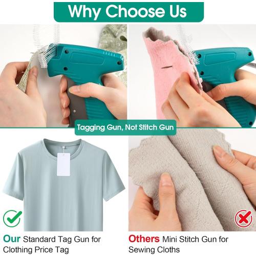 Price Tag Gun for Clothes, Retail Clothing Attacher Tagging Gun, Green
