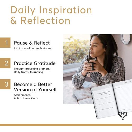 Vertellis Chapters : Undated Journal for Gratitude, Reflection & Self Care | Gratitude Journal, Self-Care Journal & Daily Journal with Quotes and Prompts. 100  pages. Vegan Leather Hardcover