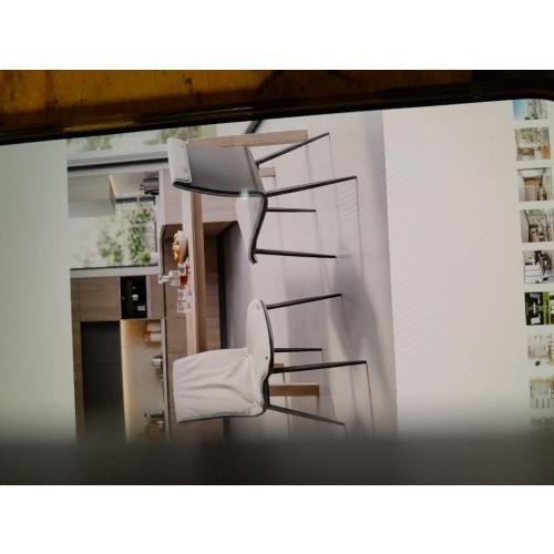 Dining Chairs Set of 2, Gray Upholstered Faux Leather Kitchen Chairs with Sturdy Metal Legs, Ergonomic Dining Room Chairs with Cushion Seat & Back for Living Room, Apartment, Restaurant