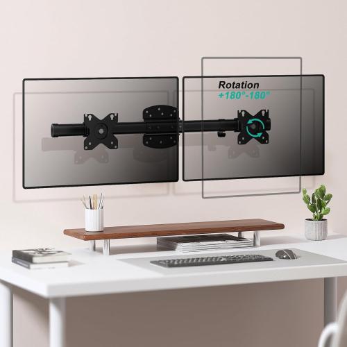 WALI Dual Monitor Wall Mount for 13-27 inch Screens, up to 22lbs