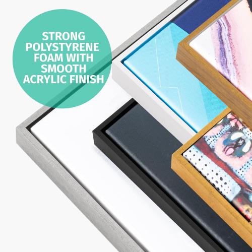 PIXY CANVAS Floater Frame 10x10 for 1-1/2 (1.5) inch Deep Canvas Paintings/Canvas Prints/Wood Canvas Panels/Wall Art/Wall Decor/Home Decor/Artwork (White, 10 x 10 inch, Square)