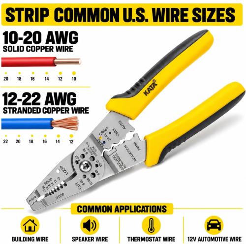 KATA Wire Stripper Cutter, 10-22 AWG Electrical Tool for General DIY Repair
