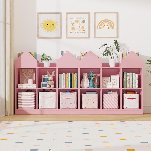 Garvee Kids Bookshelf and Toy Storage Organizer, Pink