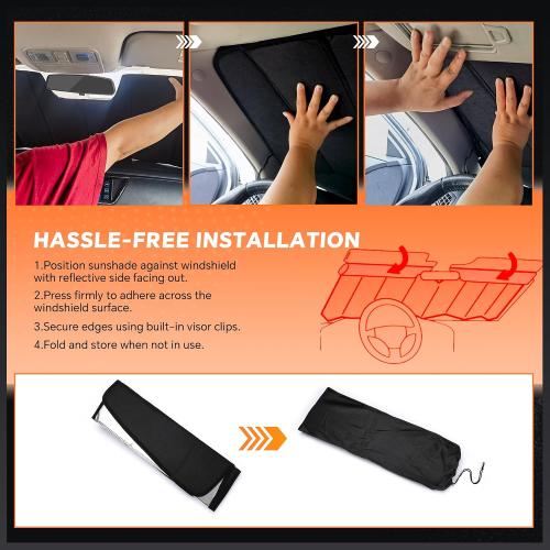 Windshield Sun Shade for Nissan Frontier 2022-2026 | Customed Window Sunshade, Full Coverage, Car Accessories Sun Visor Protector, Blocks 99% UV Rays
