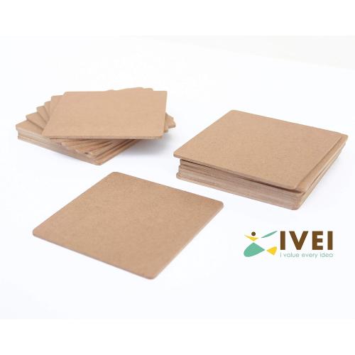 Set of 2 IVEI DIY MDF Coasters/Thin Wood Blanks/Keyrings/Magnets/Boxes for Painting, Decoupage, Resin Art Work & Decoration (Thin MDF Wood Blanks)
