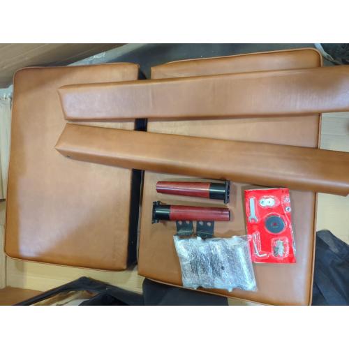 Tufted Futon Faux Leather Brown