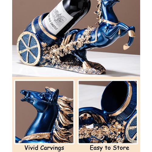 Horse Wine Bottle Holder,Decorative Wine Bottle Display—Resin Sculpture Wine Racks Figurines for Kitchen/Cellar/Bar Decor Organizer,Year of the Horse 2026 Gifts for Women/Men Housewarming
