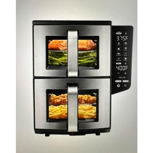 Gourmia (GAF1190) Double Decker Dual Basket Air Fryer 11QT – Extra Large Capacity, Independent Cooking Zones, Rapid Air Circulation Technology, 8 Preset Functions, Dishwasher-Safe Baskets NEEDS CLEANING